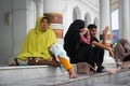 Inside the Baiturrahman Grand Mosque is the center of the Muslim religious life of the city, restored after the tsunami. People a