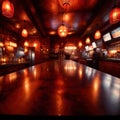 Inside bar interior, bright long exposure, glowing lights