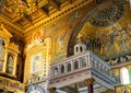 Inside the Basilica of Santa Maria in Trastevere in Rome