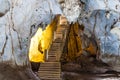 Inside Beautiful Cave with Stairway