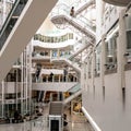 Inside Bentall Shopping Centre Or Mall In Kingston With Few Shoppers Or People Showing Modern Interior Architecture
