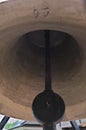 Inside of big bronze bell in monastery in Serbia Royalty Free Stock Photo