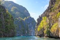 Inside the big lagoon of the Miniloc island, El Nido, Palawan, Philippines Royalty Free Stock Photo