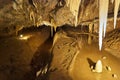Inside A Big Limestone Cave With An Underground Lake