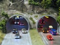 Inside Wonderful Miniatur Wunderland Modelleisenbahn Hamburg, the biggest model railroad, tunnel