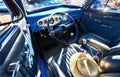Inside of the blue car in the Just Cruisin's car show in Winslow Royalty Free Stock Photo
