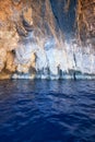 Inside Blue Grotto on south part of Malta island Royalty Free Stock Photo