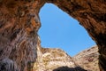 Inside Blue Grotto on south part of Malta island Royalty Free Stock Photo