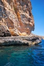 Inside Blue Grotto on south part of Malta island Royalty Free Stock Photo