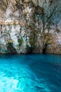 Inside Blue Grotto on south part of Malta island Royalty Free Stock Photo