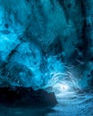 Inside blue ice cave in Iceland Royalty Free Stock Photo