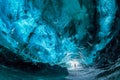 Inside a blue ice cave in Iceland