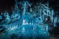 Inside the blue ice cave with couple love at Lake Baikal, Siberia, Eastern Russia