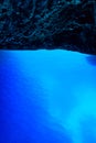 inside of blue lagoon cave. famous Blue Cave in Croatia, Bisevo Island Blue Grotto