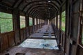 Inside bridge made from old abandoned train car in Georgia Royalty Free Stock Photo