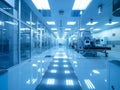 Bright Semiconductor Manufacturing Lab Room Royalty Free Stock Photo