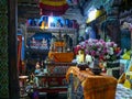 Inside of Buddhist gompa - Bhraka village, Nepal Royalty Free Stock Photo