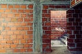 Inside of a building in the process of construction in Constancia, Santarem, Portugal