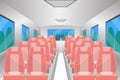 Inside bus design. Passenger bus seats, Bus vector. Royalty Free Stock Photo