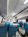 Inside of business train class in Indonesia Royalty Free Stock Photo
