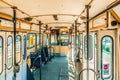 Inside the cabine of an old tram