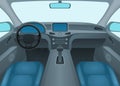 Inside Car or Auto Interior. Vector Royalty Free Stock Photo