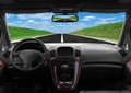 Inside car view at high speed Royalty Free Stock Photo