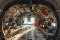 Inside the cargo bay of the aircraft Royalty Free Stock Photo