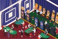 Inside Casino Isometric Composition