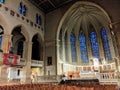 Inside the Cathedral of Notre Dame of Luxemburg City, outside the wall in Luxembourg Royalty Free Stock Photo