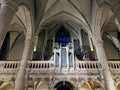 Inside the Cathedral of Notre Dame of Luxemburg City, outside the wall in Luxembourg Royalty Free Stock Photo