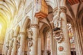 Inside Cathedral of St. Michael and St. Gudula is a Roman Catho Royalty Free Stock Photo