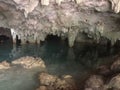 Inside a cave at the sea in mexico Royalty Free Stock Photo