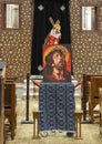 Inside of the Cavern Church known as Abu Serga in Coptic Christian Cairo, Egypt. Royalty Free Stock Photo