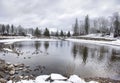 Centennial Park in Moncton In The Winter Season Royalty Free Stock Photo