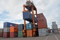 Inside of chittagong port yard and container handling from ship.loading unloading photographs.