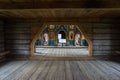 Inside the church of Elijah the Prophet from the village of Verkhny Berezovets. Kostroma region.