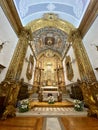 Inside the church of Igreja da Ordem Terceira de Nossa Senhora do Monte do Carmo Faro, Portugal Royalty Free Stock Photo