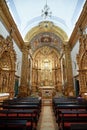 Inside the church of Igreja da Ordem Terceira de Nossa Senhora do Monte do Carmo Faro, Portugal Royalty Free Stock Photo
