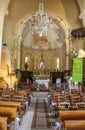 Inside of church of Saint-Julien, Nespouls, Correze, Limousin, France Royalty Free Stock Photo