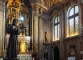 Interior of the church Santo Antonio - sculpture of saint Antonio in Lisbon in Portugal Royalty Free Stock Photo