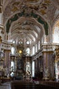 Inside the church of St. Mary`s Assumption in Furstenfeldbruck, Germany