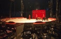 Inside circus tent