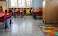 Inside of a classroom in kindergarten with small chairs Royalty Free Stock Photo