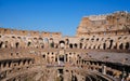 The inside of the Coliseum in Rome, Italy - full with tourists - panorama Royalty Free Stock Photo