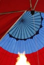 inside a colorful hot air balloon