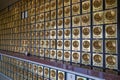 Inside the columbarium at the Ten Thousand Buddhas Monastery