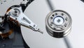 Inside a Computer Hard Disk Drive Royalty Free Stock Photo