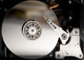 Inside of computer hard drive Royalty Free Stock Photo