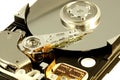 Inside a computer harddisk Royalty Free Stock Photo